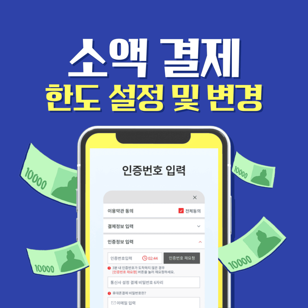 소액 결제 한도 설정 및 변경