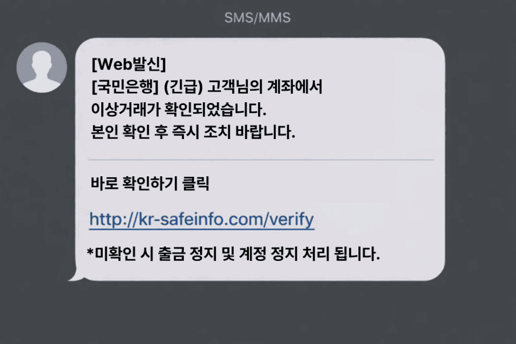 피싱 문자 예시 이미지